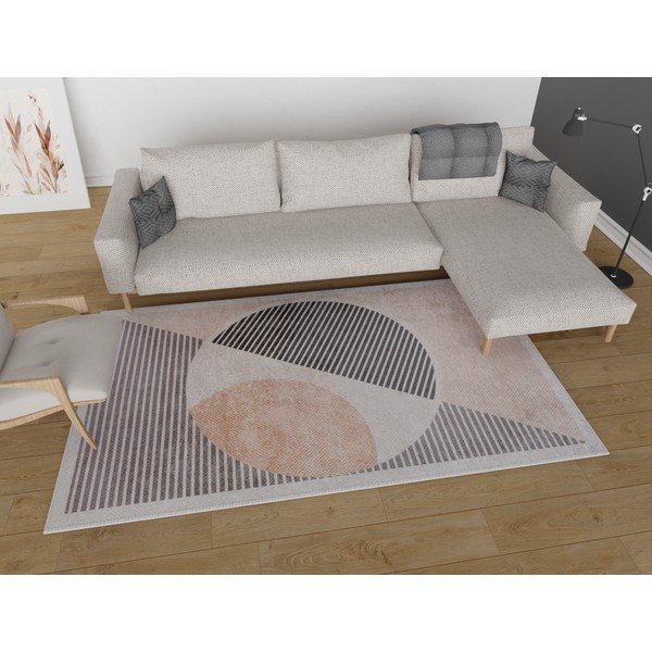 Skalbiamas kilimas smėlio spalvos 80x150 cm – Vitaus-image-1