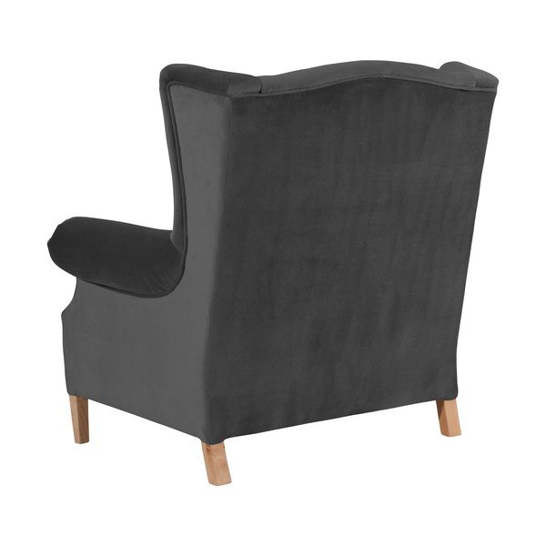 Antracito pilkos spalvos aksomo krėslas Max Winzer Harvey Velvet-image-3