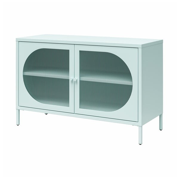 Iš metalo vitrina šviesiai mėlynos spalvos 100x64x40 cm Luna – Støraa-image-2