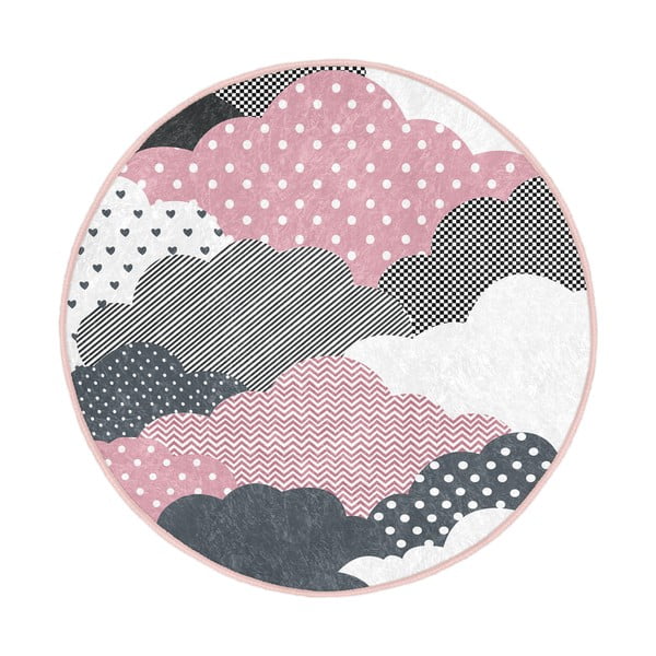 Vaikiškas kilimas rožinės spalvos/pilkos spalvos ø 80 cm Comfort – Mila Home
