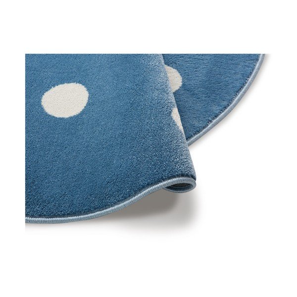 Mėlynas apvalus kilimas su taškeliais KICOTI Blue, ø 100 cm-image-1