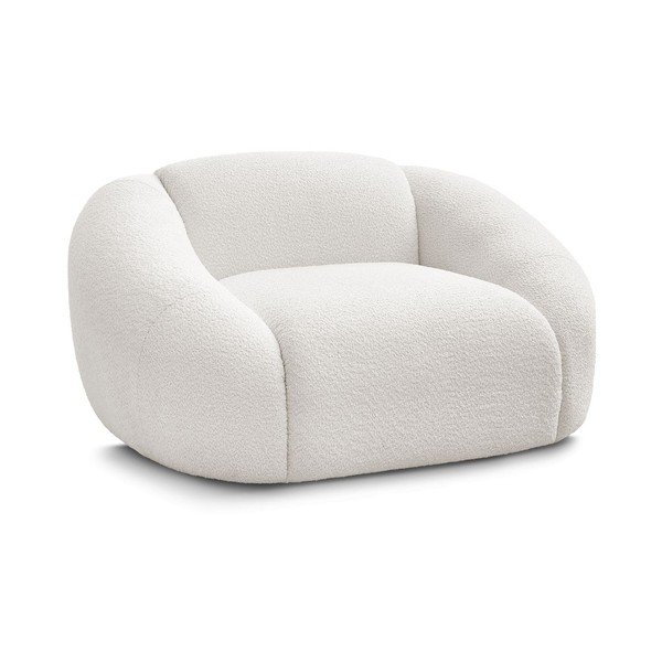 Iš boucle krėslas baltos spalvos Tina – Bobochic Paris