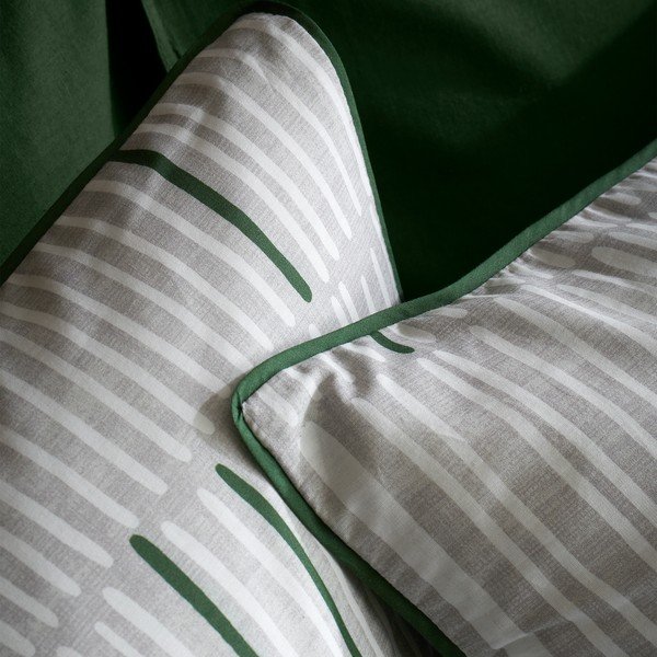 Iš medvilnės viengulė patalynė žalios spalvos/pilkos spalvos 135x200 cm Camden Stripe – Content by Terence Conran-image-3