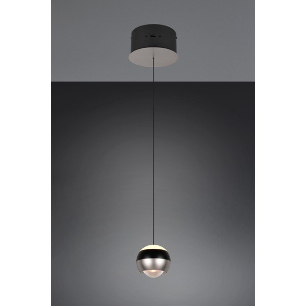 Juodos spalvos/sidabrinės spalvos kabantis šviestuvas LED ø 15,5 cm Orbit – Trio Select-image-4