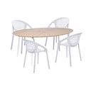 4 baltų valgomojo kėdžių Jaanna ir stalo Marienlist komplektas - Bonami Essentials