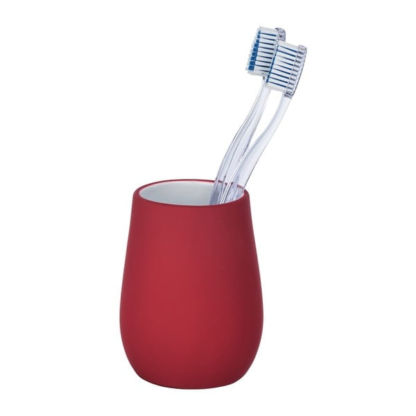 Raudonas keraminis puodelis dantų šepetėliams Wenko Sydney