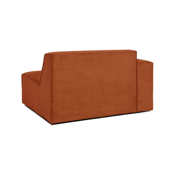 Oranžinės spalvos aksominės sofos modulis Scandic Sting, 124 cm, kairysis kampas-image-3