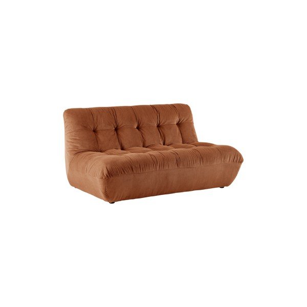 Rudos spalvos sofa iš kordinio velveto 145 cm Kelso – Jotex
