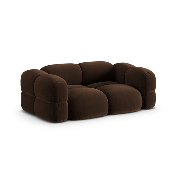 Tamsiai rudos spalvos iš velveto sofa 210 cm Loretto – Cosmopolitan Design-image-2