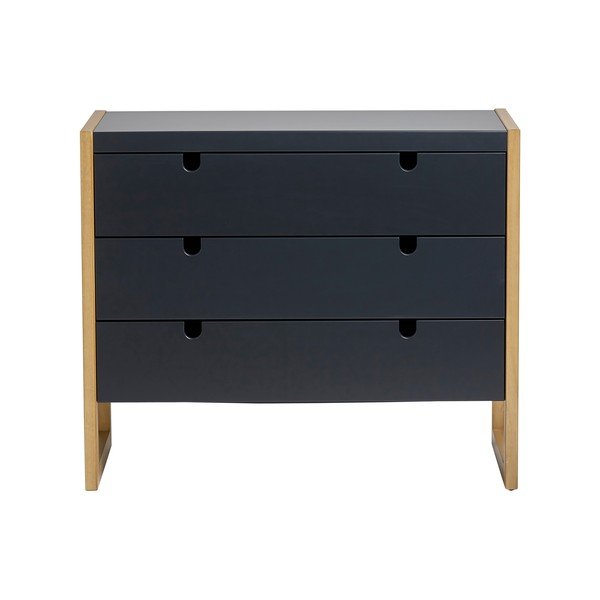 Antracito pilkos spalvos komoda su 3 stalčiais Marckeric Square, 90 x 75 cm-image-4