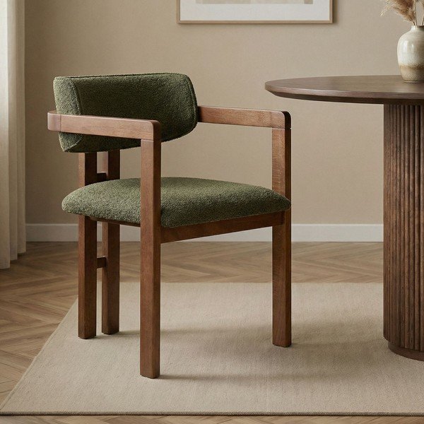 Tamsiai žalios spalvos valgomojo kėdė su porankiais Toscana – Kalune Design-image-1
