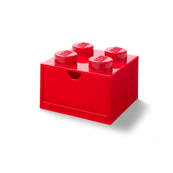 Raudona rašomojo stalo dėžutė su stalčiumi LEGO®, 15 x 16 cm-image-1
