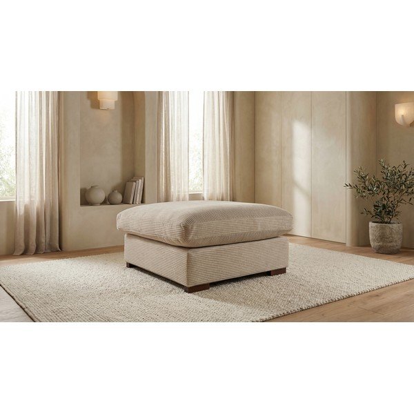 Pufas iš kordinio velveto smėlio spalvos Comfy – Scandic-image-1