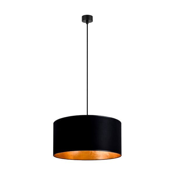 Juodas pakabinamas šviestuvas su vario spalvos vidumi "Sotto Luce Mika", ⌀ 40 cm