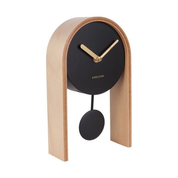 Švytuoklinis stalinis laikrodis su beržo mediena Karlsson Smart Pendulum Light