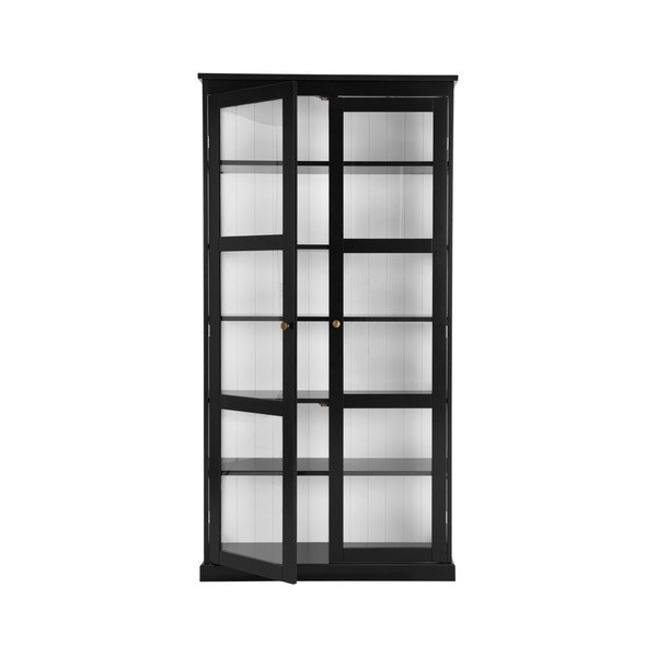 Juodos spalvos iš MDF plokštės vitrina 98x193x34 cm Wilma – Ellos Home-image-4