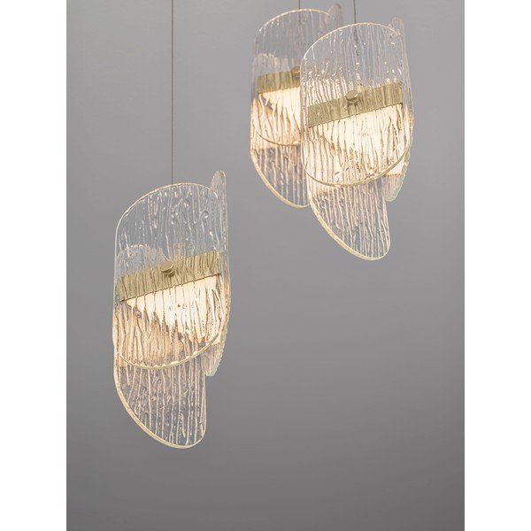 Žalvario spalvos iš metalo kabantis šviestuvas LED su pritemdymo funkcija ø 32 cm su stiklo gaubtu Lucien – Nova Luce-image-3