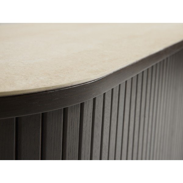 Tamsios natūralios spalvos iš keraminės plokštės TV spintelė 180x50x40 cm Enna – Unique Furniture-image-3