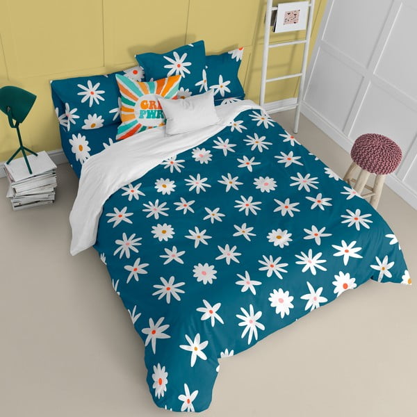 Dvigulis antklodės užvalkalas mėlynos spalvos 200x200 cm Margaret – Aware-image-2