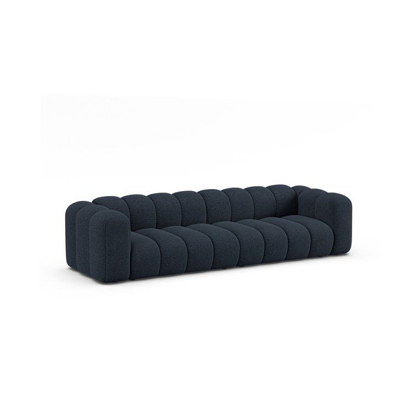 Tamsiai mėlynos spalvos sofa iš šenilinio audinio 290 cm Lupine – Micadoni -image-1