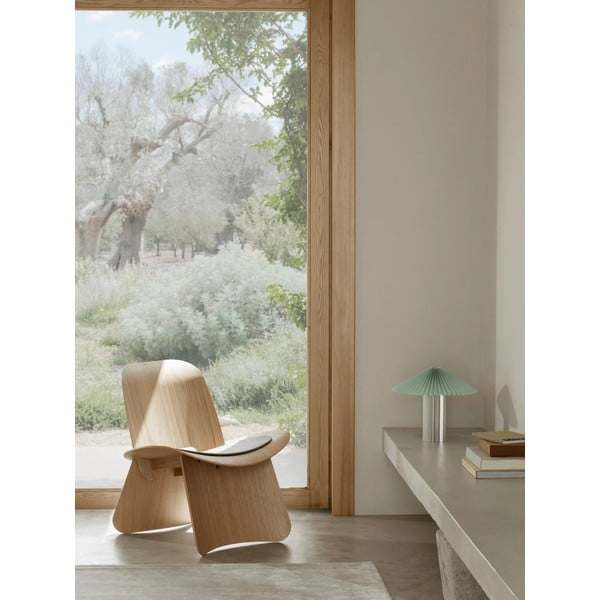 Geltonos spalvos/sidabrinės spalvos stalinis šviestuvas su pritemdymo funkcija (aukštis 36 cm) su tekstiliniu gaubtu Taite – Blomus-image-3