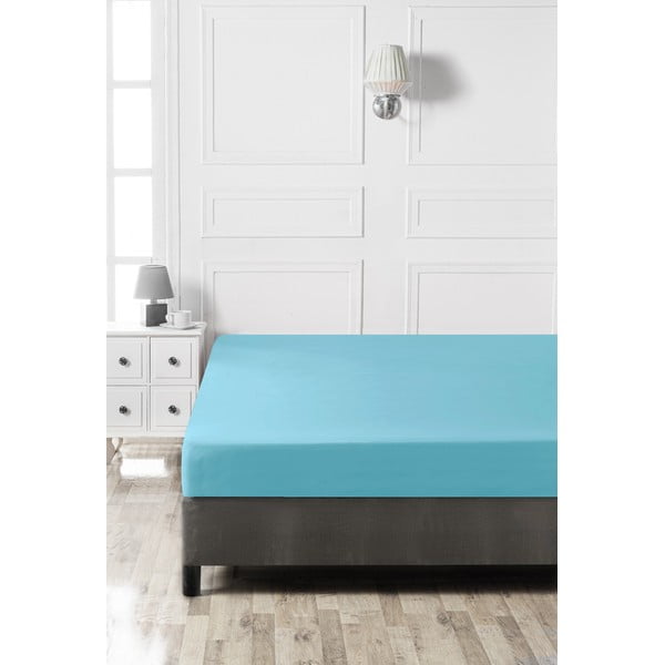 Iš medvilnės paklodė turkio spalvos su guma 140x200 cm – Mijolnir-image-2