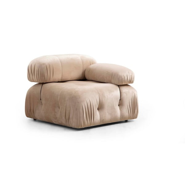 Modulinė sofa kreminės spalvos iš velveto (su dešiniuoju kampu) Bubble – Artie