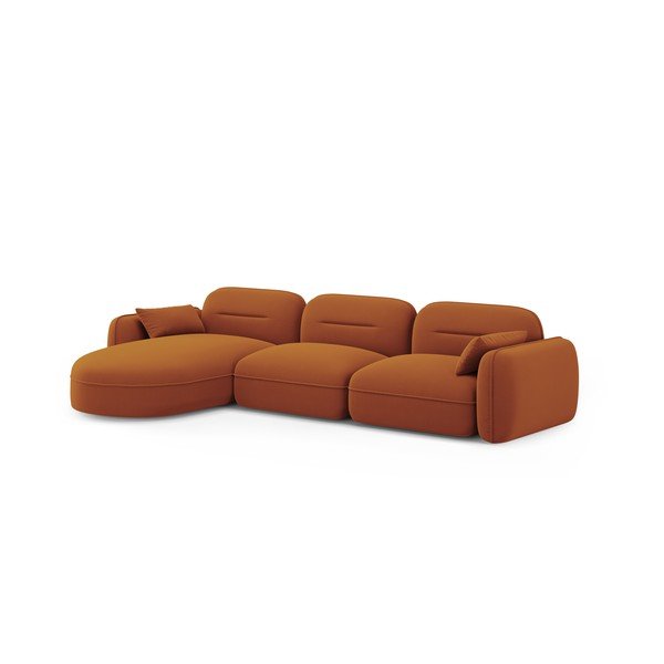 Iš velveto kampinė sofa oranžinės spalvos (su kairiuoju kampu) Audrey – Interieurs 86-image-2