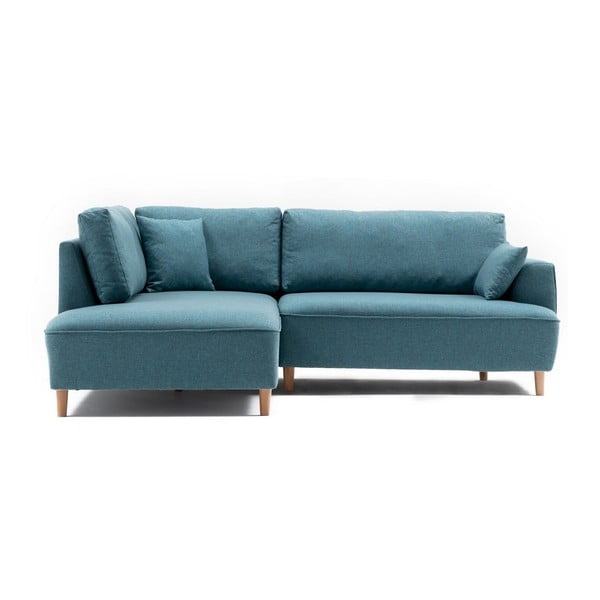 Mėlyna kampinė sofa "Felix", kairysis kampas