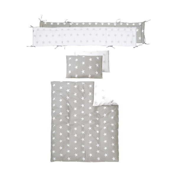 Vaikiška lovelė baltos spalvos ant ratukų/su baldakimu 60x120 cm Little stars – Roba-image-3