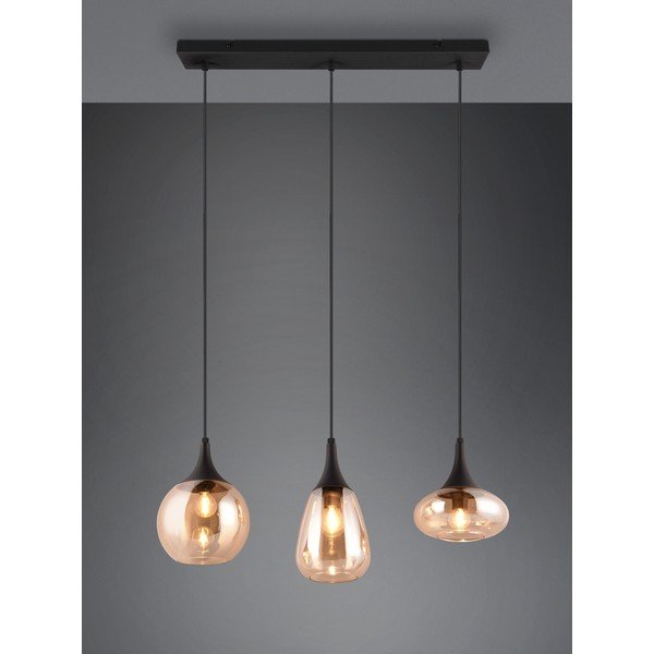 Kabantis šviestuvas juodos spalvos/oranžinės spalvos su stiklo gaubtu Lumina – Trio-image-1
