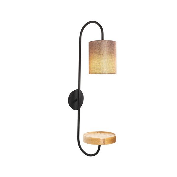 Juodas metalinis sieninis šviestuvas su tamsiai rudu atspalviu Opviq lights Marylena-image-3