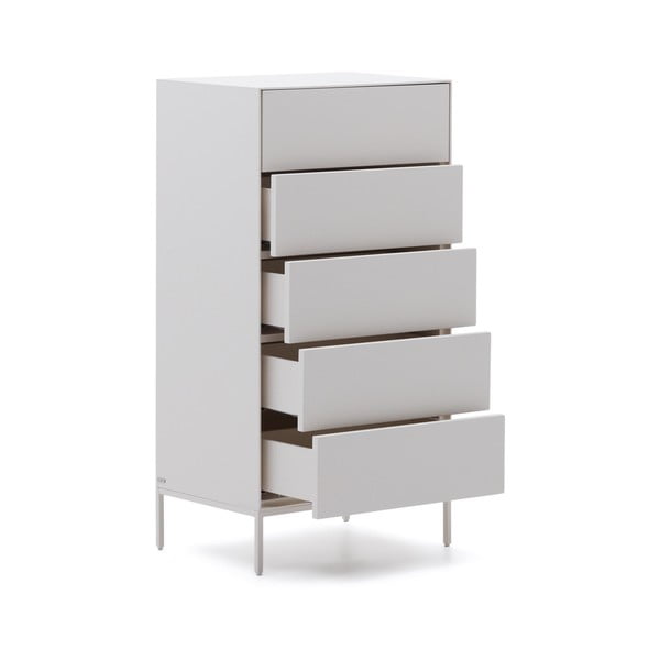 Aukšta šoninė spintelė baltos spalvos 60x114 cm Vedrana – Kave Home-image-3