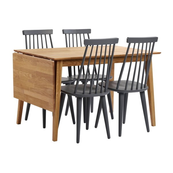 Natūralios ąžuolo medienos sulankstomas valgomojo stalas Rowico Mimi, 120 x 80 cm-image-4