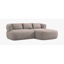 Šviesiai rudos spalvos kampinė sofa iš boucle (su dešiniuoju kampu/su gultu) Jenny – Micadoni 