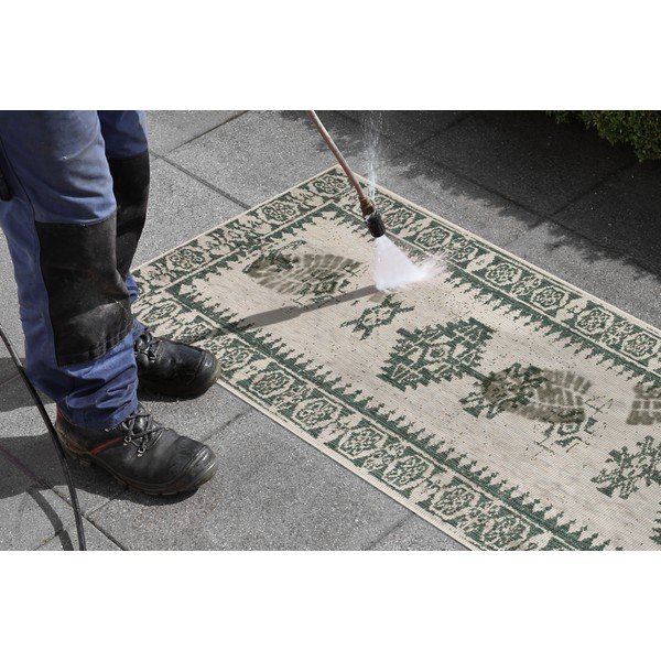 Žalios ir kreminės spalvos dvipusis lauko kilimas NORTHRUGS Duque, 80 x 350 cm-image-3