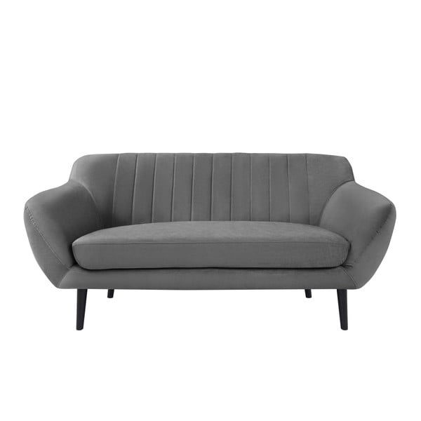 Pilkos spalvos sofa dviems Mazzini Sofas Toscane, juodos kojos