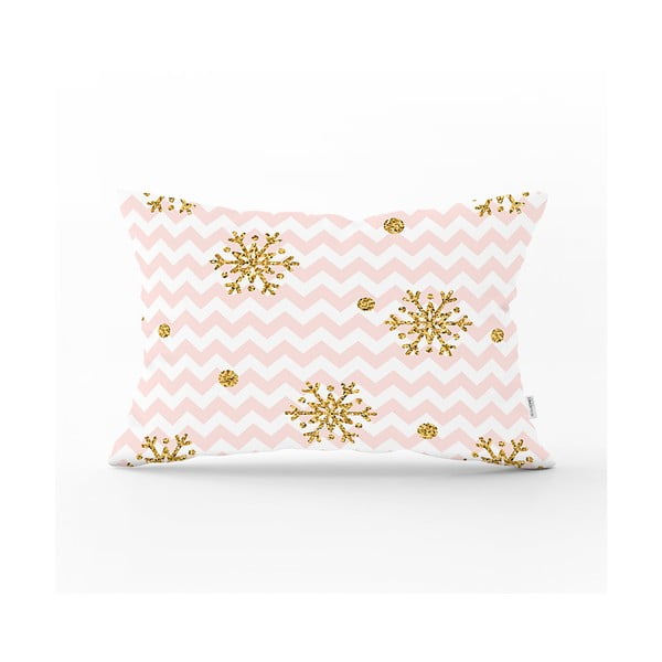 Kalėdinis pagalvės užvalkalas Minimalist Cushion Covers Golden Snowflakes, 35 x 55 cm