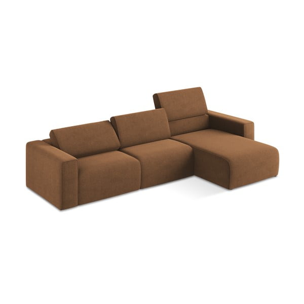 Rudos spalvos modulinė kampinė sofa (su dešiniuoju kampu) Kalea – Makamii-image-1