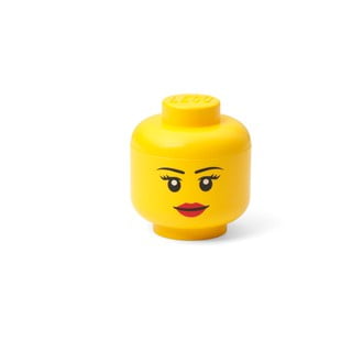 Geltonos spalvos daiktų laikymo dėžutė LEGO® Girl, 10,5 x 10,6 x 12 cm
