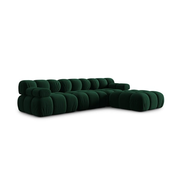 Kampinė sofa žalios spalvos iš velveto Bellis – Micadoni Home-image-3