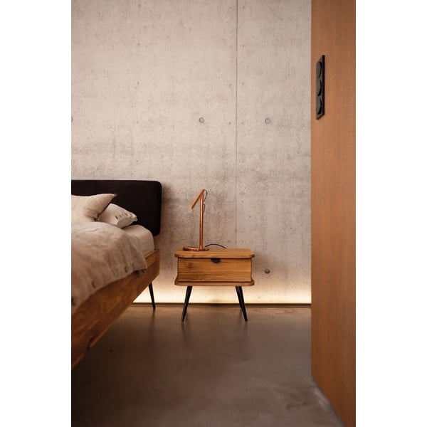 Natūralios spalvos ąžuolo medienos naktinis staliukas Kula - The Beds-image-1