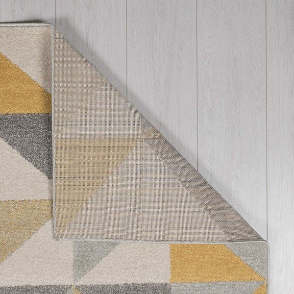 Pilkos ir geltonos spalvos kilimas "Flair Rugs Urban Triangle", 133 x 185 cm-image-3