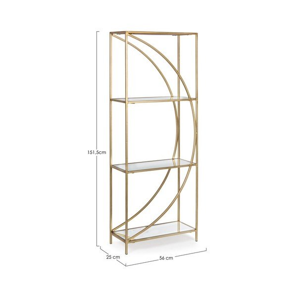 Auksinės spalvos iš plieno knygų spinta  56x151,5x25 cm Elenor – Bizzotto-image-4