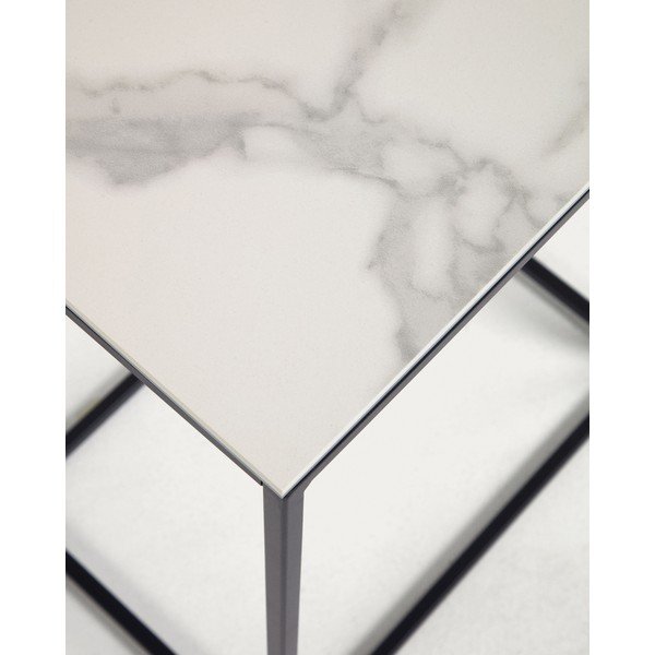 Iš keraminės plokštės šoninis stalas 30x45 cm Rewena – Kave Home-image-3