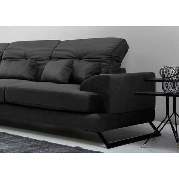Kampinė sofa tamsiai pilkos spalvos (su kairiuoju kampu) Frido – Balcab Home-image-3