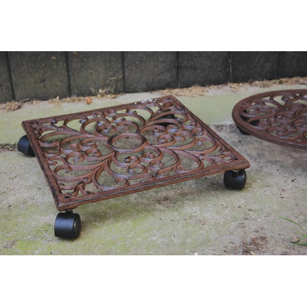 Iš metalo mobilus stovas gėlių vazonui ø 28 cm – Esschert Design-image-1