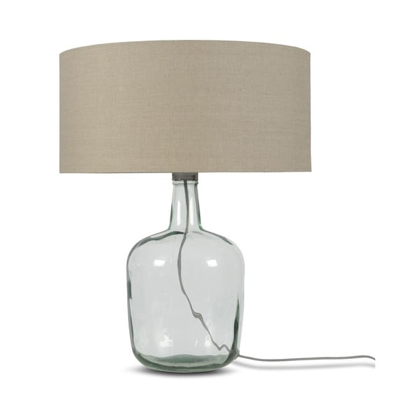 Stalo lempa su smėlio spalvos atspalviu ir perdirbto stiklo struktūra Good&Mojo Murano, ⌀ 47 cm