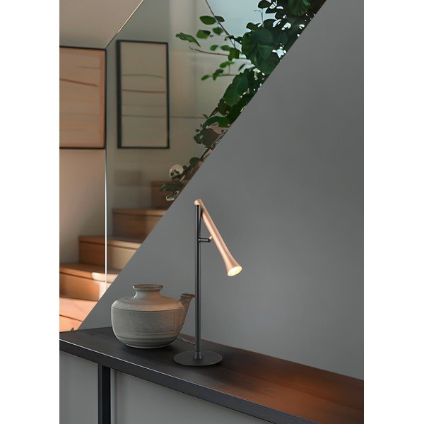 Stalinis šviestuvas juodos spalvos/auksinės spalvos LED (aukštis 53 cm) su metaliniu gaubtu Fiato – Trio-image-1