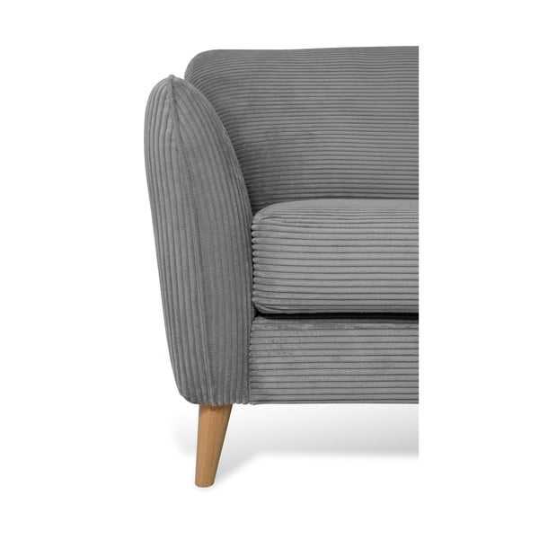 Iš kordinio velveto kampinė sofa tamsiai pilkos spalvos (su dešiniuoju kampu) Paris – Scandic-image-4